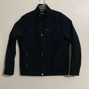 ESPRIT Men’s Black Jacket Double Front Closure ( Full Zip/Metal Snap Buttons) L